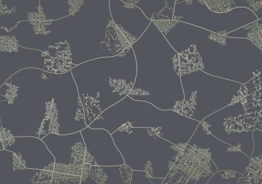 Sokak, yol ve ev işaretleri olan genel şehir haritası. Kentsel bölgenin soyut navigasyon planı. Modern bir şehrin üst, hava ya da kuş bakışı görüntüsü ya da planı. Poi ile şehrin basit bir şeması. Renkli düz vektör çizimi. Navigasyon kavramı