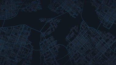 Sokak, yol ve ev işaretleri olan genel şehir haritası. Kentsel bölgenin soyut navigasyon planı. Poi ile şehrin basit bir şeması. Renkli düz vektör çizimi. Navigasyon kavramı