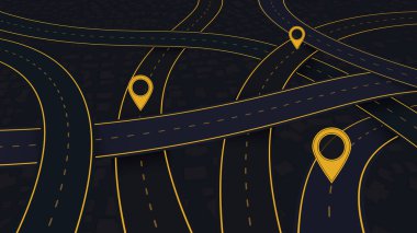 Geniş soyut yollar, çizgiler farklı yönlerde kesişiyor, dinamik ve modern bir görsel etki yaratıyor. Yönlendirmeler