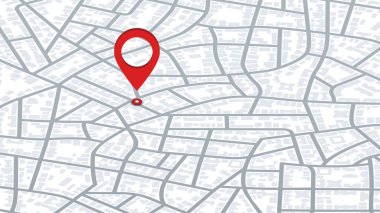 Şehrin etrafında gezinmek için GPS izleme sistemi. Farklı yerlerin detaylı şehir haritası var. Vektör