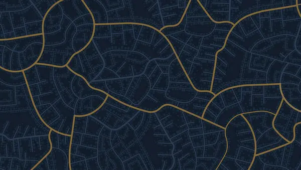 Sokaklar ve yollar işaretli genel bir şehir haritası kullanarak bir seyahat güzergahı planlama ve haritalama kavramı. Soyut