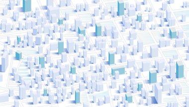 Geleceğin şehir planlama ve şehir tasarımı ile ilgili ilginç bir kavram. Yeni binaların ve kentsel genişlemenin altını çiz. Birlikte şehir manzarası