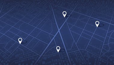 Soyut Harita Arkaplanı. Dinamik kartografik doku için renkli soyut çizgiler ve geometrik şekiller. Web için ideal