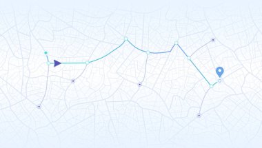GPS navigasyonundan lobutlara ve çoklu işaretleyicilere. Şehir haritasında yön işaretleri, amaçlanan bir hedef noktası