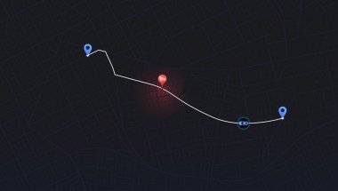 Otoyol kesintileri. - Kaza yolu. Rotayı ve yolu kapattık. Haritadaki trafik sapmaları. Konum parçaları gösterge paneli