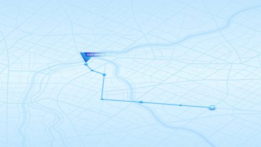 Şehir haritasında varış zamanının çevrimiçi konumu takip ediliyor. Yer işaretli konum izleyici paneli. Büyük şehir haritası