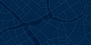 Soyut şehir haritası şehir sokakları ve yol ağları. Seyahat güzergahı planlama ve harita navigasyon konseptleri. Düz vektör