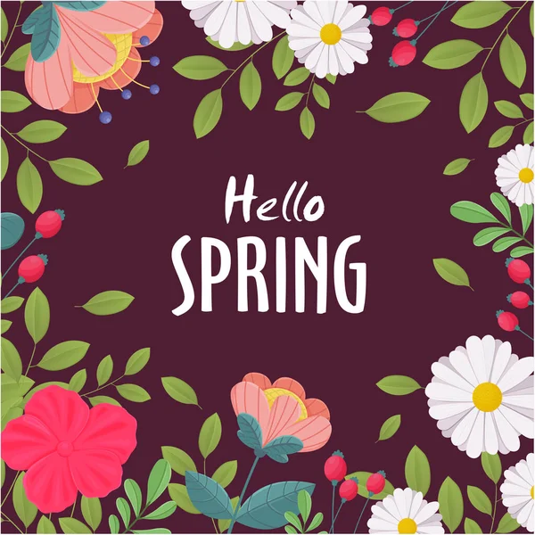 Вінтажний Вітальний Весняний Шаблон Дизайну Банера Стокова Ілюстрація
