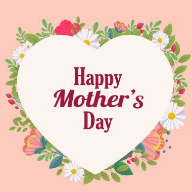 Çiçekli Mutlu Anneler Günü posteri. 