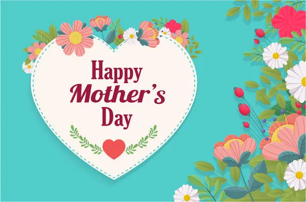 Αναρτήθηκε Από Happy Mothers Day Λουλούδια — Διανυσματικό Αρχείο