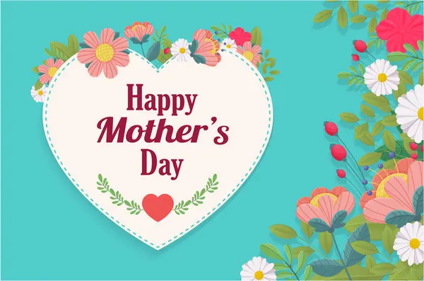 Plakat Dnia Matki Kwiatowymi Kwiatami Ilustracje Stockowe bez tantiem