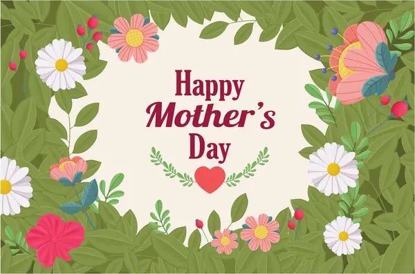 Happy Mothers Day Poster Mit Blumen Stockvektor