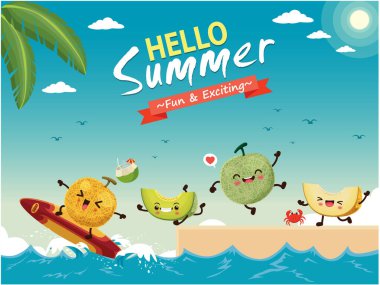 Honeydew kavun karakterli klasik yemek posteri tasarımı