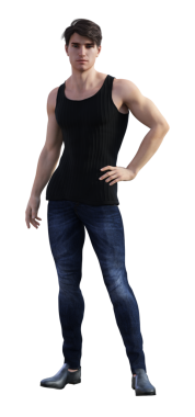 3D render 'da duran kot pantolonlu adam