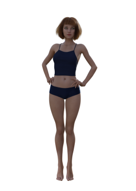 Ayakta duran bir kızın 3B görüntüsü