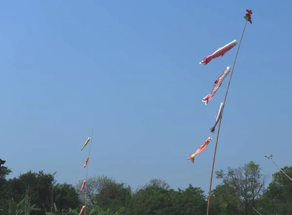 Japońska Flaga Rybna Niebie — Zdjęcie stockowe