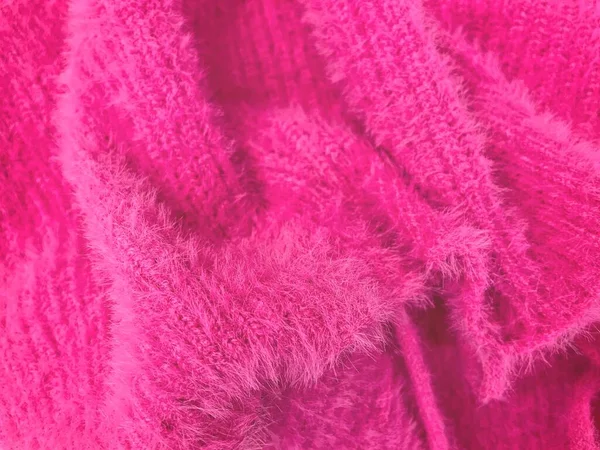 ピンクのセーター生地の背景テクスチャ — ストック写真