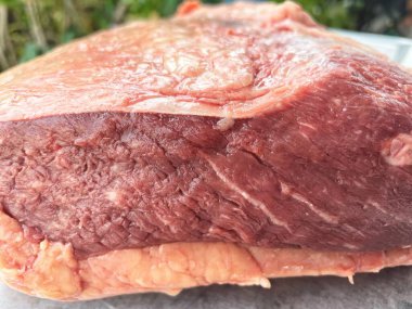 Close up of fresh steak raw