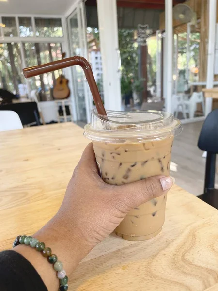 Selfie Iced Coffee Hand —  Fotos de Stock