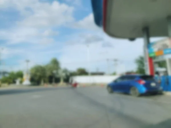 Zamazana Obsługa Samochodu Stacji Benzynowej — Zdjęcie stockowe