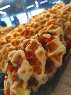 Waffle Fırını tatlısının kahvaltısı.