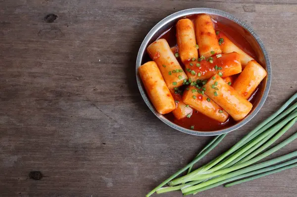 stock image Rice cake with chili sauce Korean food