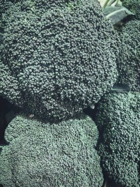 Taze brokoli sebzelerini kapatın.