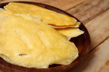 Kurutulmuş mango tropikal kuru meyve. 