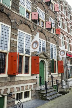 Facade of the Rembrandt Museum in Amsterdam which used to be the artists house.
