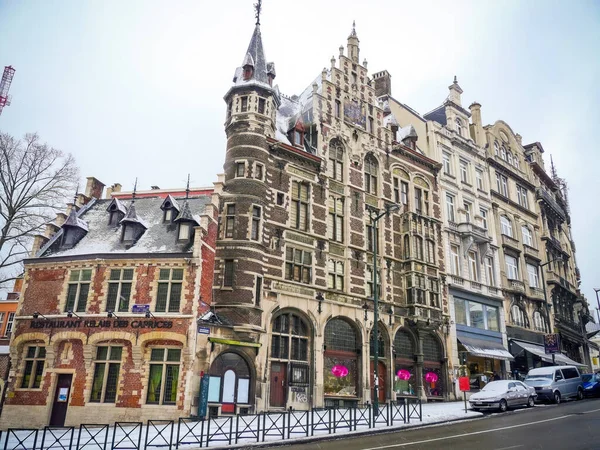Старі Будинки Брюсселі Бельгія — стокове фото
