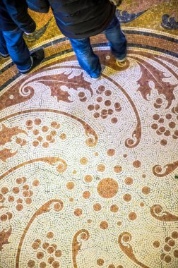 Brüksel, Belçika 'daki bir sanat binasının döşeme detayları