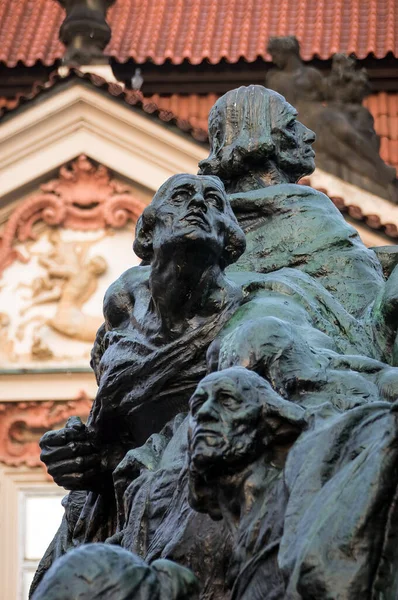 Jan Hus Monumento Piazza Della Città Vecchia Praga Repubblica Ceca — Foto Stock