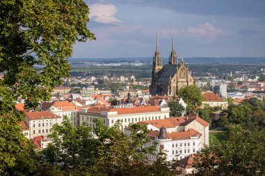 Çek Cumhuriyeti 'nin Brno kentindeki Aziz Peter Katedrali manzarası
