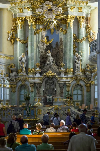Interior Igreja Frauenkirche Dresden Alemania — Fotografia de Stock