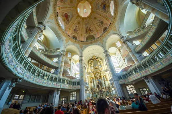 Interior Igreja Frauenkirche Dresden Alemania — Fotografia de Stock