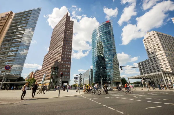 Edificios Rascacielos Distrito Financiero Berlins Alemania — Foto de Stock