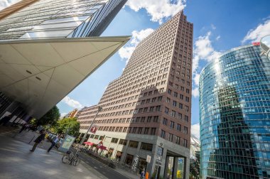 Almanya 'da Berlins finans bölgesinde Skycraper binaları