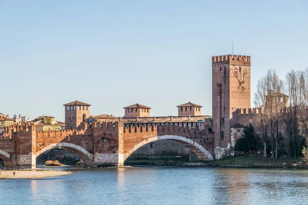 Ponte Scaligero Medieval Bridge Verona Italy — Stock Photo, Image