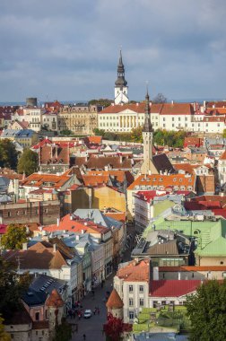 Estonya 'nın Tallinn şehrinin manzarası. UNESCO sitesi