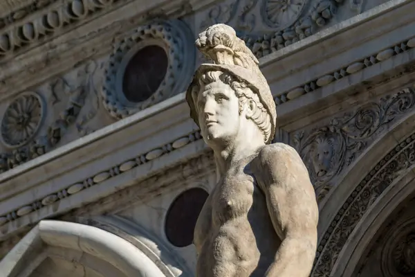 Statue Eines Klassischen Griechischen Kriegers Dogenpalast Venedig Italien — Stockfoto