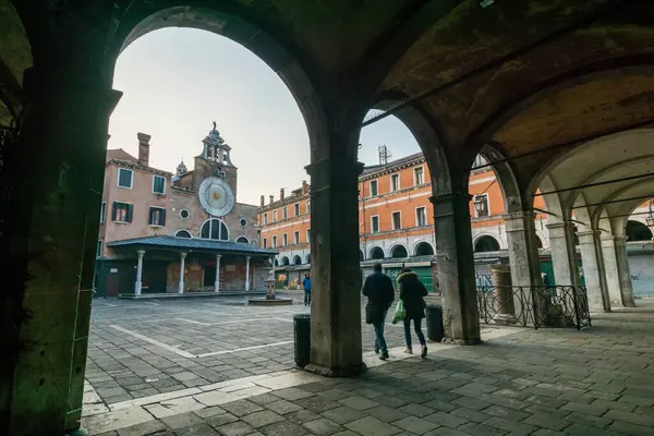 Campo San Giacomo Rialto Square Historical Venice Italy — Stock Photo, Image