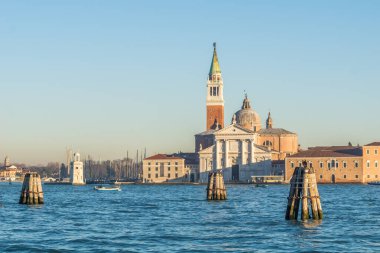 Venedik, İtalya 'daki San Giorgio Maggiore Kilisesi manzarası