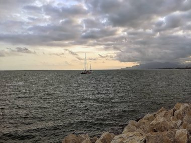 Costa Daurada, İspanya 'dan tipik tatil yeri (Cambrils, Salou).