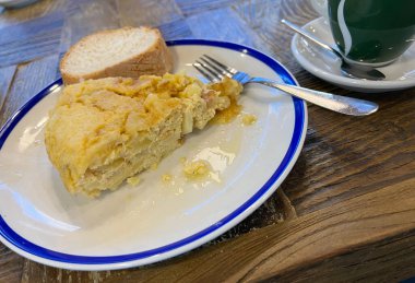 Spanish omelette on a dish (traditional Spanish food)