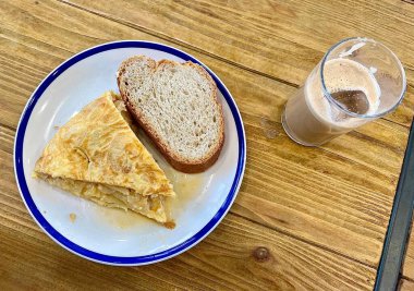 Spanish omelette on a dish (traditional Spanish food)