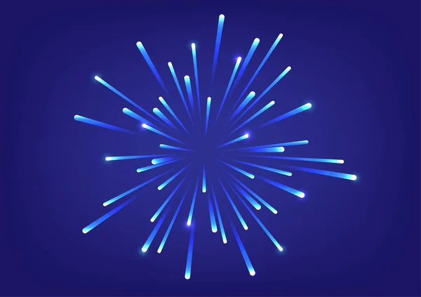 Feu Artifice Sur Fond Bleu Illustration Vectorielle — Image vectorielle