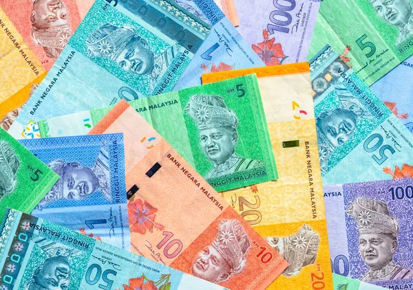 Malaysia Currency Malaysian Ringgit Banknotes Background Paper Money One Five — Stock Photo, Image
