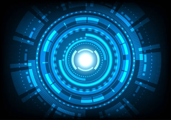 Αφηρημένο Μπλε Κύκλο Κυβερνοχώρο Φόντο Τεχνολογία — Διανυσματικό Αρχείο