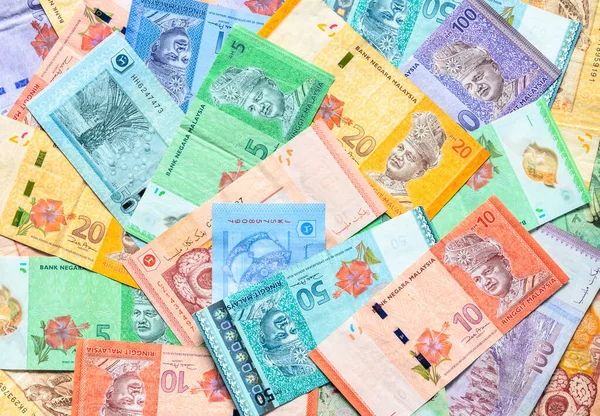 Malaysia Currency Malaysian Ringgit Banknotes Background Paper Money One Five — Stock Photo, Image