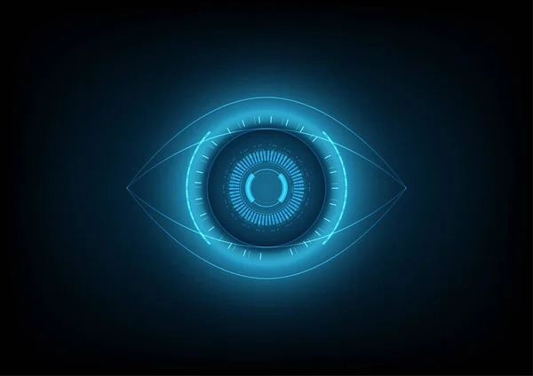 Cyber Blue Eye Vector Background Innovative Technology Future Virtual Reality — Stock Vector